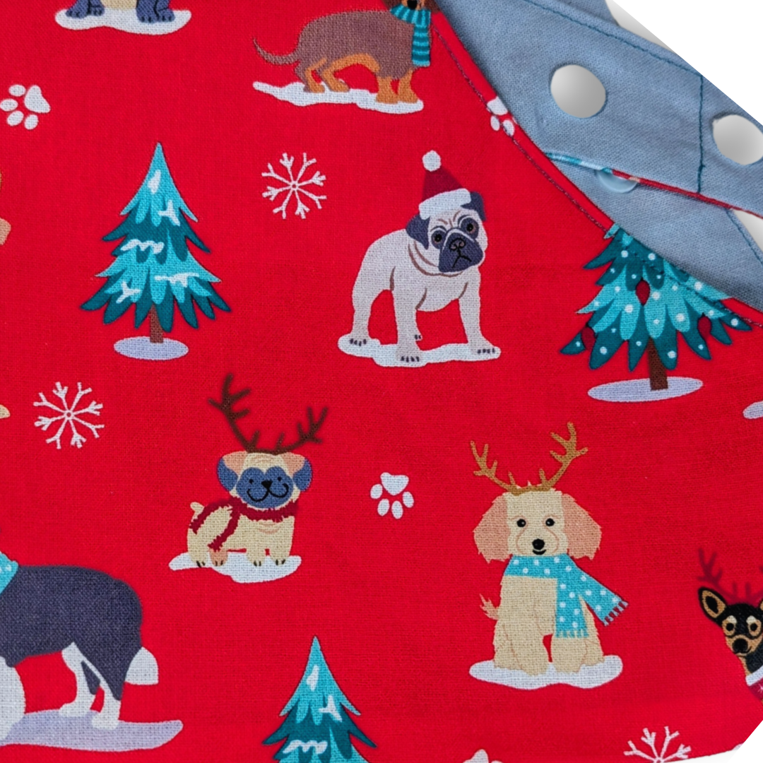 Christmas Pups / Soft Grey /Dog Bandana